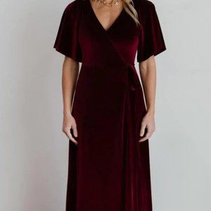 Baltic Born Meghan Velvet Wrap Maxi Dress - Mulberry